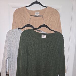 Lot Bundle Karen White Cable Sweaters. PXL. New with Tags